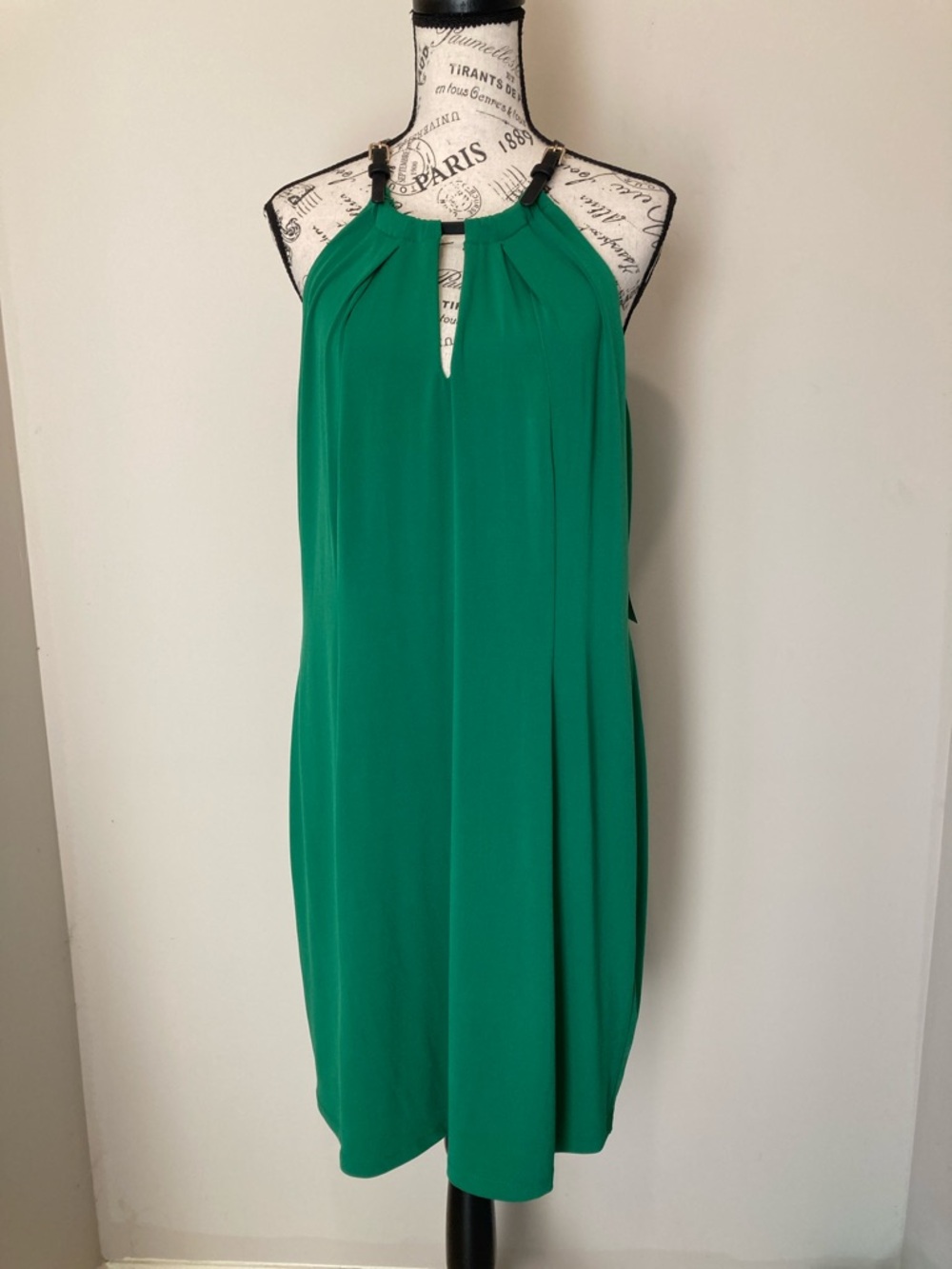 Worthington Green Halter Neck Dress - Elegant Sleeveless Shift NWT. Lined